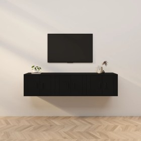 Wall TV furniture 3 pcs black 57x34.5x40 cm by vidaXL, TV Furniture - Ref: Foro24-3188343, Price: 125,61 €, Discount: %