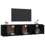 Wall TV furniture 3 pcs black 57x34.5x40 cm by vidaXL, TV Furniture - Ref: Foro24-3188343, Price: 126,48 €, Discount: %