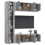 Set de muebles de TV 7 pzas madera contrachapada gris hormigón de vidaXL, Muebles TV - Ref: Foro24-3188650, Precio: 329,62 €,...