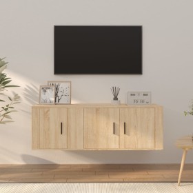 TV furniture set 2 pieces sonoma oak plywood by vidaXL, TV Furniture - Ref: Foro24-3188409, Price: 85,99 €, Discount: %