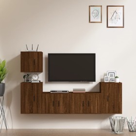 5-piece TV furniture set made of brown oak plywood by vidaXL, TV Furniture - Ref: Foro24-3188565, Price: 182,14 €, Discount: %