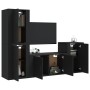 Black plywood 4-piece TV furniture set by vidaXL, TV Furniture - Ref: Foro24-3188607, Price: 173,95 €, Discount: %