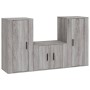 TV furniture set 3 pieces Sonoma gray plywood by vidaXL, TV Furniture - Ref: Foro24-3188524, Price: 134,59 €, Discount: %