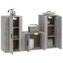 TV furniture set 3 pieces Sonoma gray plywood by vidaXL, TV Furniture - Ref: Foro24-3188524, Price: 134,59 €, Discount: %