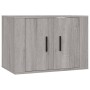 TV furniture set 3 pieces Sonoma gray plywood by vidaXL, TV Furniture - Ref: Foro24-3188524, Price: 134,59 €, Discount: %