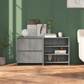 2-teiliges Sideboard aus Sonoma grauem verarbeitetem Holz von vidaXL, Sideboards - Ref: Foro24-3098087, Preis: 125,96 €, Raba...