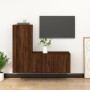 TV furniture set 2 pieces brown oak plywood by vidaXL, TV Furniture - Ref: Foro24-3188733, Price: 111,07 €, Discount: %