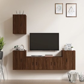 Set de muebles para TV 5 pzas madera contrachapada roble marrón de vidaXL, Muebles TV - Ref: Foro24-3188573, Precio: 197,97 €...