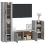 TV furniture set 4 pieces concrete gray plywood by vidaXL, TV Furniture - Ref: Foro24-3188594, Price: 197,29 €, Discount: %