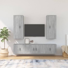 5-piece TV furniture set made of gray concrete plywood. by vidaXL, TV Furniture - Ref: Foro24-3188834, Price: 212,99 €, Disco...