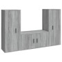 Set de muebles para TV 3 pzas madera contrachapada gris Sonoma de vidaXL, Muebles TV - Ref: Foro24-3188756, Precio: 155,88 €,...