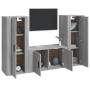 Set de muebles para TV 3 pzas madera contrachapada gris Sonoma de vidaXL, Muebles TV - Ref: Foro24-3188756, Precio: 155,88 €,...