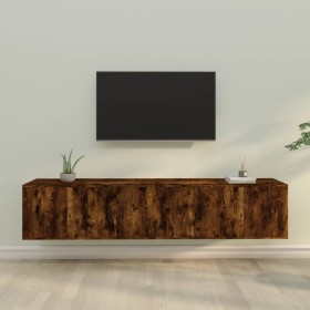 TV-Möbelset 4-teilig aus geräuchertem Eichensperrholz von vidaXL, TV-Möbel - Ref: Foro24-3188435, Preis: 118,87 €, Rabatt: %