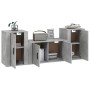 3-piece TV furniture set made of gray concrete plywood. by vidaXL, TV Furniture - Ref: Foro24-3188506, Price: 111,95 €, Disco...