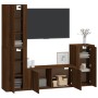 TV furniture set 4 pieces oak brown plywood by vidaXL, TV Furniture - Ref: Foro24-3188597, Price: 215,73 €, Discount: %