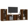 Set de muebles para TV 4 pzas madera contrachapada marrón roble de vidaXL, Muebles TV - Ref: Foro24-3188557, Precio: 186,57 €...