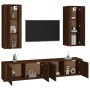 TV furniture set 4 pieces oak brown plywood by vidaXL, TV Furniture - Ref: Foro24-3188853, Price: 254,25 €, Discount: %