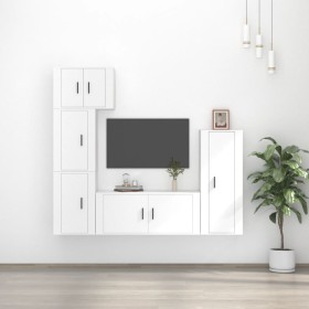 5-piece white plywood TV furniture set by vidaXL, TV Furniture - Ref: Foro24-3188806, Price: 225,05 €, Discount: %