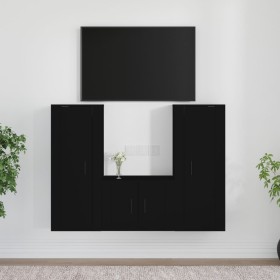 3-piece black plywood TV furniture set by vidaXL, TV Furniture - Ref: Foro24-3188743, Price: 151,14 €, Discount: %