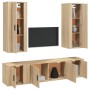 Set de muebles para TV 5 pzas madera contrachapada roble Sonoma de vidaXL, Muebles TV - Ref: Foro24-3188833, Precio: 228,97 €...