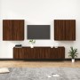 TV furniture set 6 pieces brown oak plywood by vidaXL, TV Furniture - Ref: Foro24-3188717, Price: 379,08 €, Discount: %