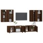 TV furniture set 6 pieces brown oak plywood by vidaXL, TV Furniture - Ref: Foro24-3188717, Price: 379,08 €, Discount: %