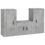 Set de muebles de TV 3 pzas madera contrachapada gris hormigón de vidaXL, Muebles TV - Ref: Foro24-3188522, Precio: 130,99 €,...