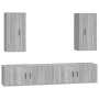 Set de muebles para TV 4 pzas madera contrachapada gris Sonoma de vidaXL, Muebles TV - Ref: Foro24-3188700, Precio: 199,37 €,...