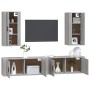 Set de muebles para TV 4 pzas madera contrachapada gris Sonoma de vidaXL, Muebles TV - Ref: Foro24-3188700, Precio: 199,37 €,...