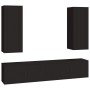 Black plywood 4-piece TV furniture set by vidaXL, TV Furniture - Ref: Foro24-3188847, Price: 236,64 €, Discount: %