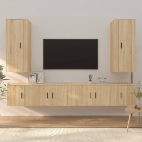 Set mit 6 Stück TV-Möbel Sperrholz Sonoma Eiche von vidaXL, TV-Möbel - Ref: Foro24-3188841, Preis: 274,99 €, Rabatt: %