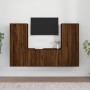 TV furniture set 3 pieces brown oak plywood by vidaXL, TV Furniture - Ref: Foro24-3188757, Price: 167,19 €, Discount: %