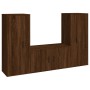 TV furniture set 3 pieces brown oak plywood by vidaXL, TV Furniture - Ref: Foro24-3188757, Price: 167,99 €, Discount: %