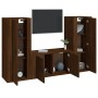 TV furniture set 3 pieces brown oak plywood by vidaXL, TV Furniture - Ref: Foro24-3188757, Price: 167,99 €, Discount: %