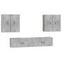 Set de muebles de TV 6 pzas madera contrachapada gris hormigón de vidaXL, Muebles TV - Ref: Foro24-3188714, Precio: 348,99 €,...