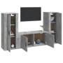 Set de muebles de TV 3 pzas madera contrachapada gris hormigón de vidaXL, Muebles TV - Ref: Foro24-3188762, Precio: 169,99 €,...