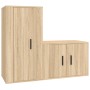 Set de muebles para TV 2 pzas madera contrachapada roble sonoma de vidaXL, Muebles TV - Ref: Foro24-3188457, Precio: 90,31 €,...