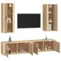 TV furniture set 4 pieces Sonoma oak plywood by vidaXL, TV Furniture - Ref: Foro24-3188849, Price: 252,99 €, Discount: %