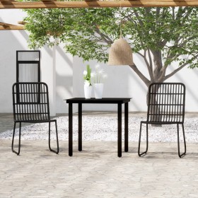 3-teiliges Essgruppenset für den Garten in Schwarz von vidaXL, Gartensets - Ref: Foro24-3099167, Preis: 279,07 €, Rabatt: %