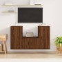 3-piece TV furniture set made of brown oak plywood by vidaXL, TV Furniture - Ref: Foro24-3188525, Price: 141,64 €, Discount: %