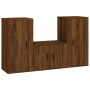 Set de muebles para TV 3 pzas madera contrachapada roble marrón de vidaXL, Muebles TV - Ref: Foro24-3188525, Precio: 141,64 €...