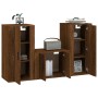 3-piece TV furniture set made of brown oak plywood by vidaXL, TV Furniture - Ref: Foro24-3188525, Price: 141,64 €, Discount: %