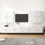 Set de muebles de TV 8 pzas madera contrachapada blanco brillo de vidaXL, Muebles TV - Ref: Foro24-3188704, Precio: 417,58 €,...