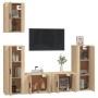 Set de muebles para TV 5 pzas madera contrachapada roble Sonoma de vidaXL, Muebles TV - Ref: Foro24-3188777, Precio: 225,83 €...