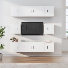 TV furniture set 8 pieces white plywood by vidaXL, TV Furniture - Ref: Foro24-3188670, Price: 276,41 €, Discount: %