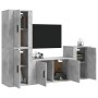 Set de muebles de TV 4 pzas madera contrachapada gris hormigón de vidaXL, Muebles TV - Ref: Foro24-3188610, Precio: 147,74 €,...