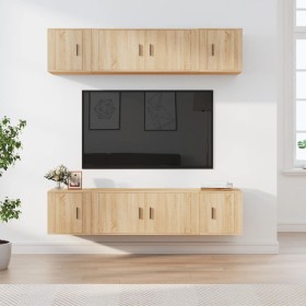 TV furniture set 6 pieces sonoma oak plywood by vidaXL, TV Furniture - Ref: Foro24-3188657, Price: 232,99 €, Discount: %