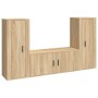 TV furniture set 3 pieces sonoma oak plywood by vidaXL, TV Furniture - Ref: Foro24-3188761, Price: 177,97 €, Discount: %