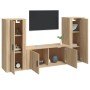 TV furniture set 3 pieces sonoma oak plywood by vidaXL, TV Furniture - Ref: Foro24-3188761, Price: 177,97 €, Discount: %