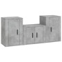 Set de muebles de TV 3 pzas madera contrachapada gris hormigón de vidaXL, Muebles TV - Ref: Foro24-3188498, Precio: 105,51 €,...